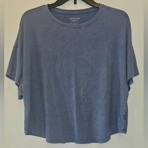 American Eagle Blue Soft And Sexy Rib Tee